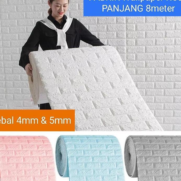 Wallpaper Dinding 3D Bata Roll / Wallpaper Bata Roll 8 Meter