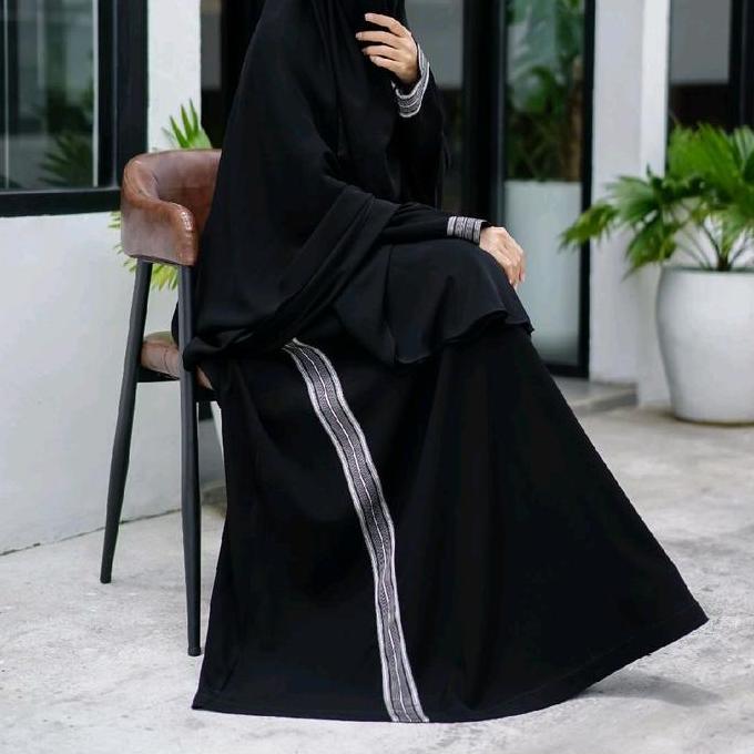 ABAYA QUEEN Elegant Jetblack - Al Arabian Butik #ayranashwa #arabianbutik