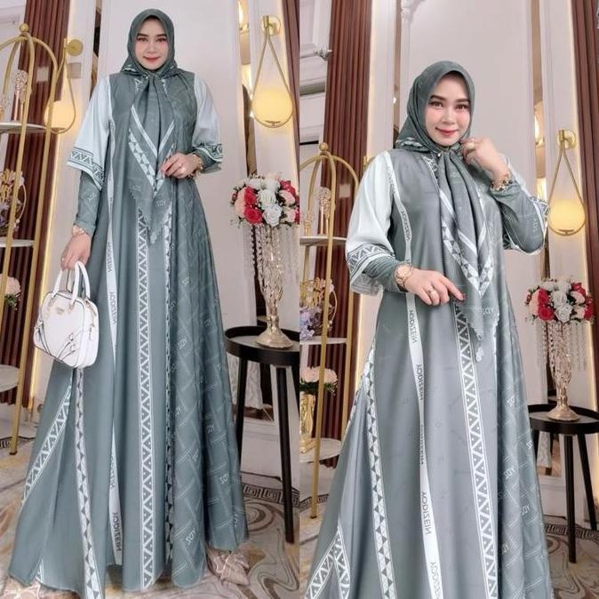 Gamis Syari Hijab Tantrum Dress Yodizein  Mewah Motif