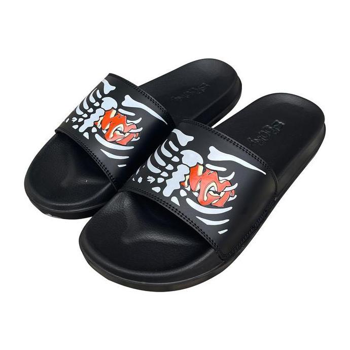 Naughty Badclub Black Sandal Slip On Spooky