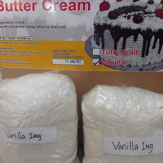 Ingredients- Butter Cream Vanila Jitu 1Kg / Butter Cream Rasa Vanilla 1Kg