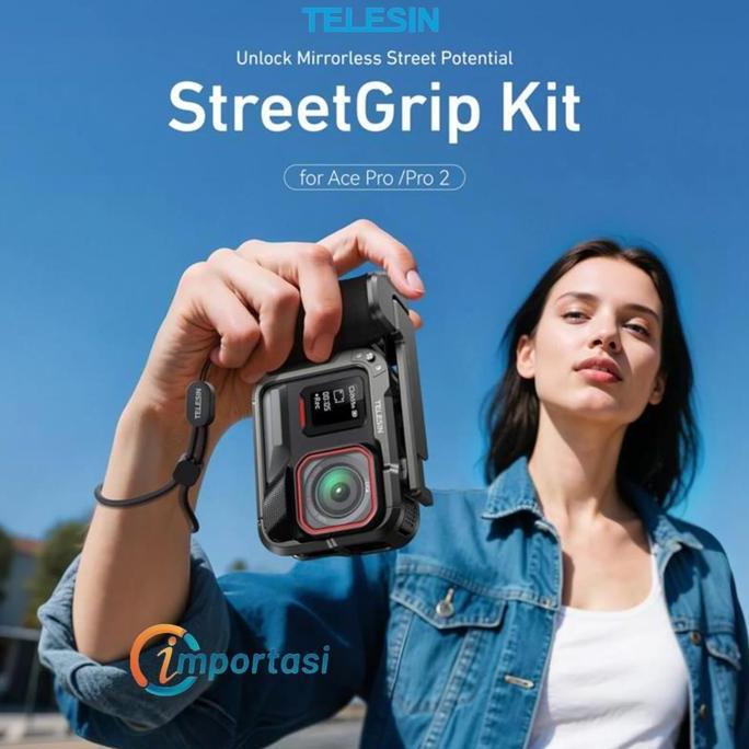TELESIN Street Hand Grip Kit Set Aegis Pro For Insta360 Ace Pro /  Ace Pro 2 Case with Cold Shoe