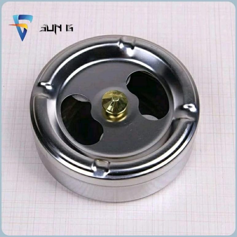 Asbak Buka Putar Tutup Stainless stell