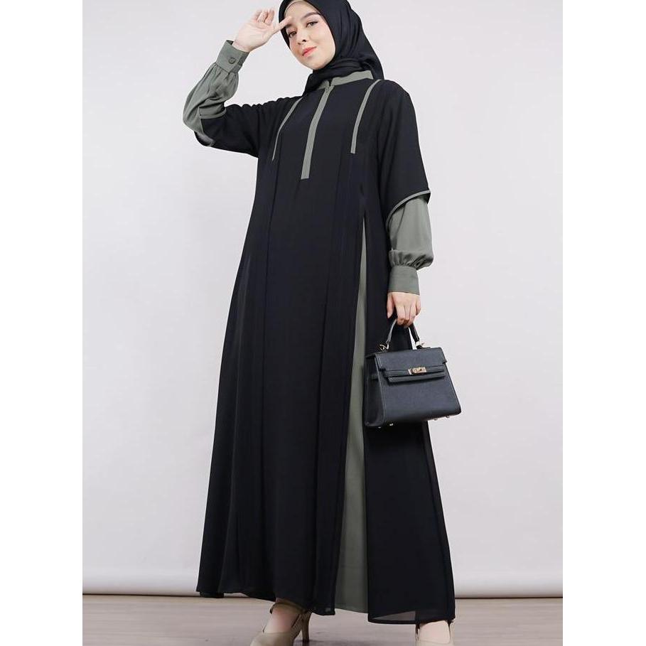 Mima Dress Gamis Wanita Cewek Simple Premium Elegan Orinal Kekinian Terbaru 2023 Makkata Hijab