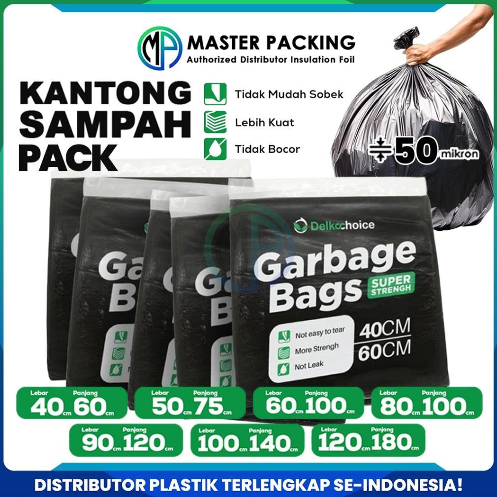Kantong Plastik Sampah Per-Pack / Plastic Trash Bag / Garbage Bags / Kresek Hitam Tebal Delkochoice