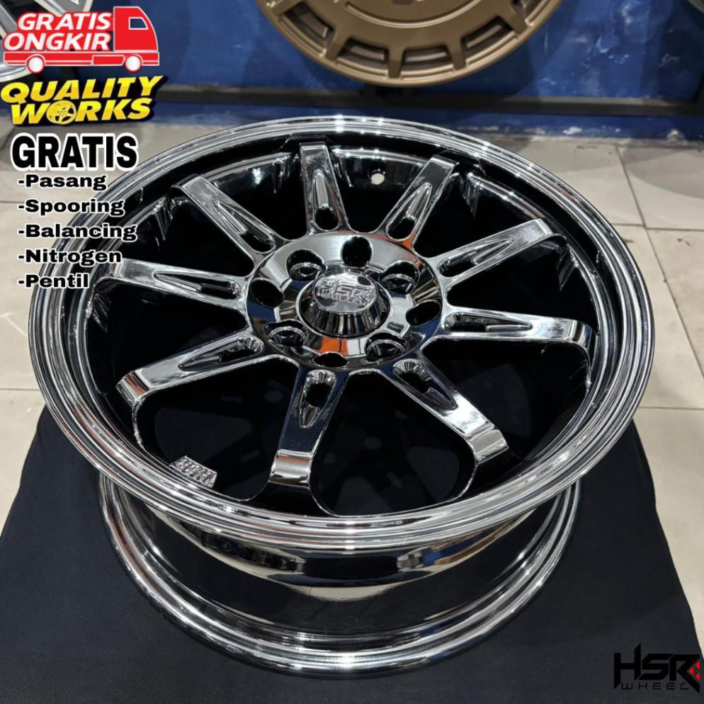 Velg Black Chrome Ring 15 HSR Wheel Tikala, Mobil Brio Agya Swift Binguo