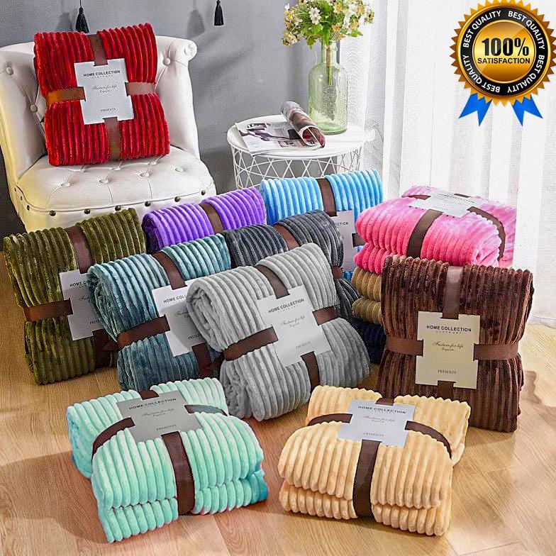 Selimut Bulu Dewasa Embos Tebal Polos 3D 180x200 Berkualitas Selimut