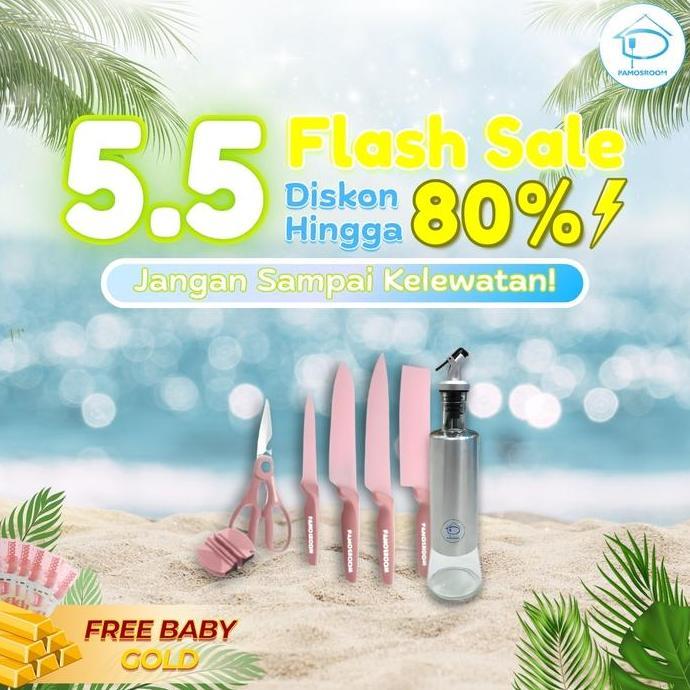Promo Double Date By Pamosroom 1 Pamosroom Pisau Dapur Set Kitchen Knife Set Diamond Non Stick Isi 6