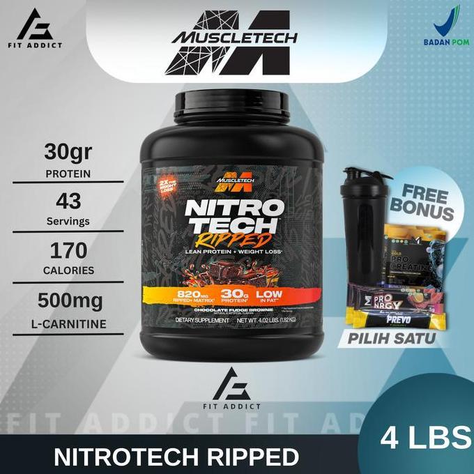 Kerenabis- Muscletech Nitrotech Ripped 4 Lbs Lb 4Lb 4Lbs Nitro Tech Whey Protein