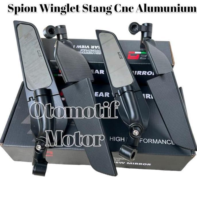 Promo Spion Winglet Stang Cnc Alumunium Kaca Cembung Zoom Kaca besar Kaca kecil Diskon