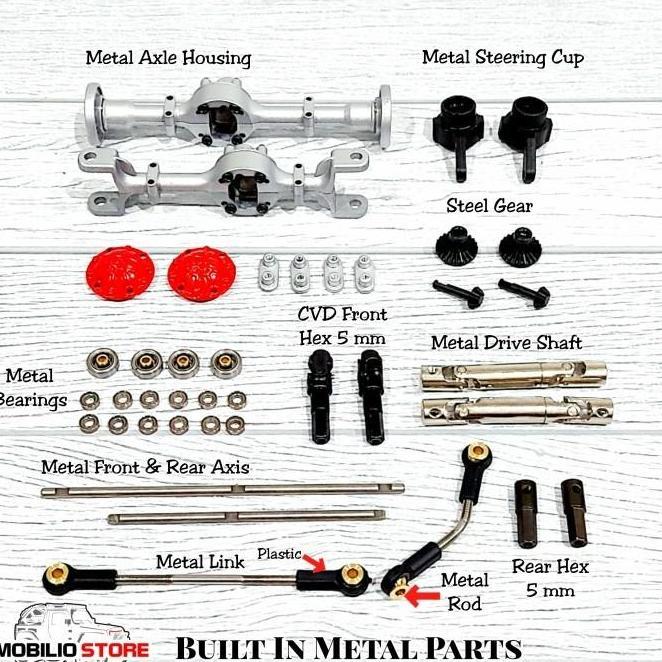 Full Set Gardan Metal Upgrade Axle Shaft Part Rc Mini Wpl 1:16 Offroad