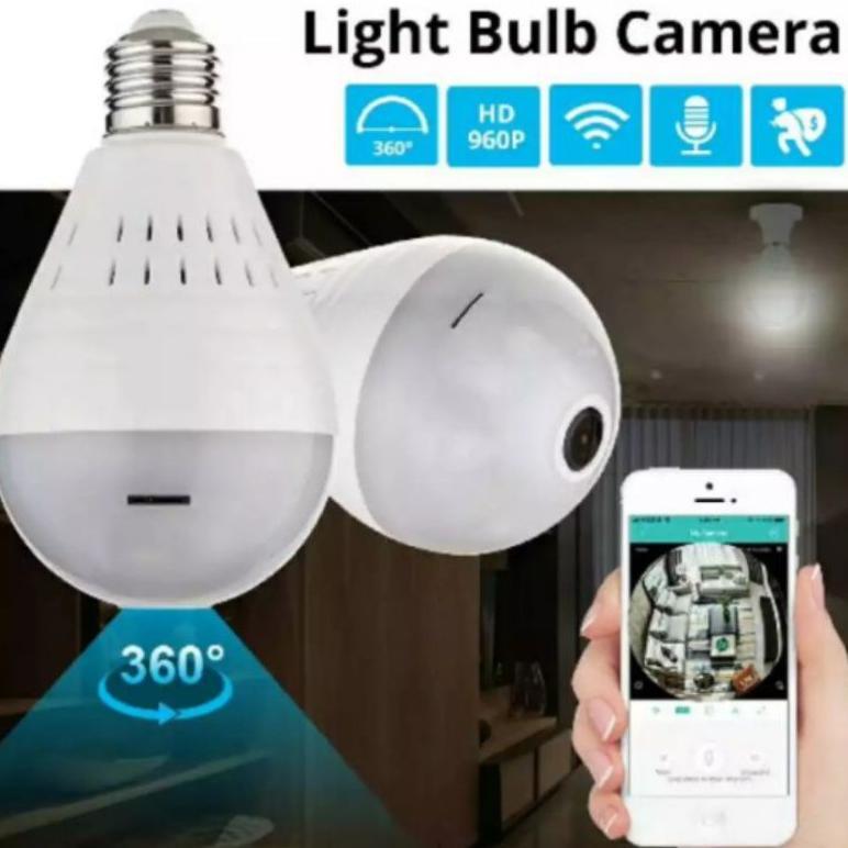 VELMOURACOLLCET KAMERA CCTV IP CAMERA V380 BOHLAM LAMPU 360 VIEW WIFI WIRELESS / CCTV BOLA LAMPU HEM