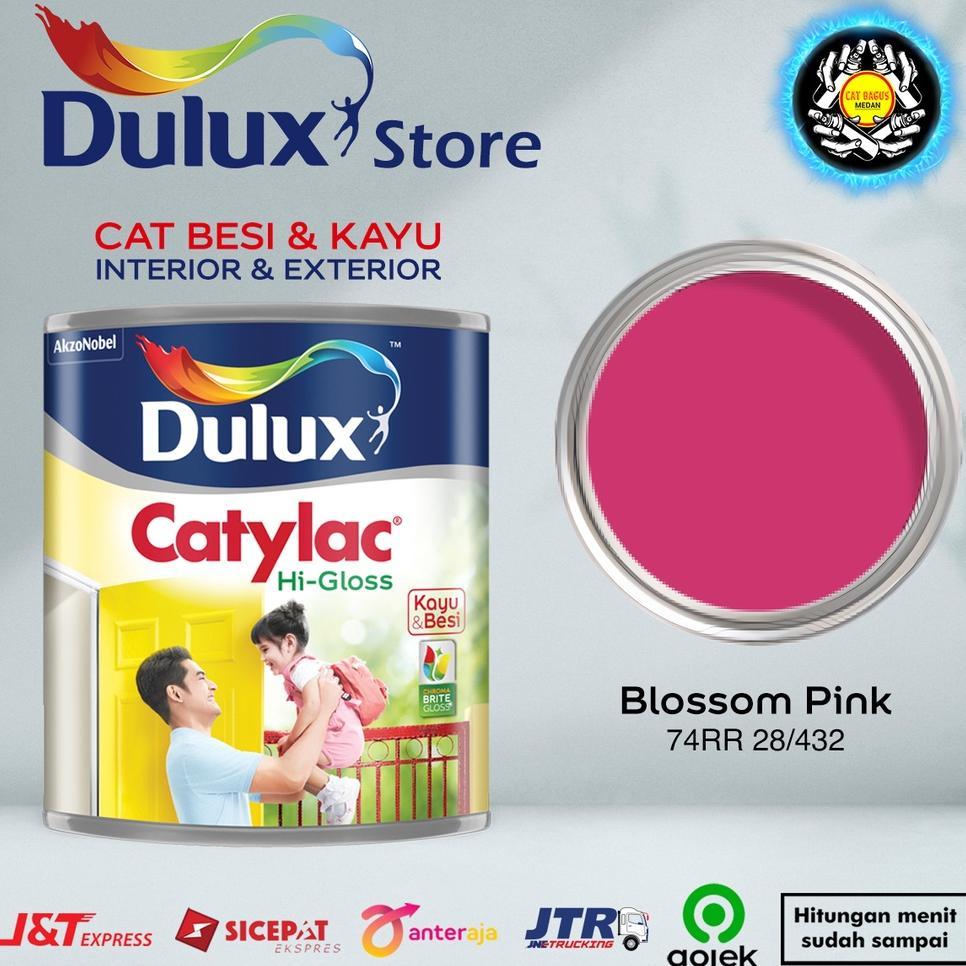 Cat Minyak Cat Kayu Dan Besi Dulux Catylac Hi-Gloss 1 Kg Warna Blossom Pink 74Rr 28/432 Pink Tua Mag