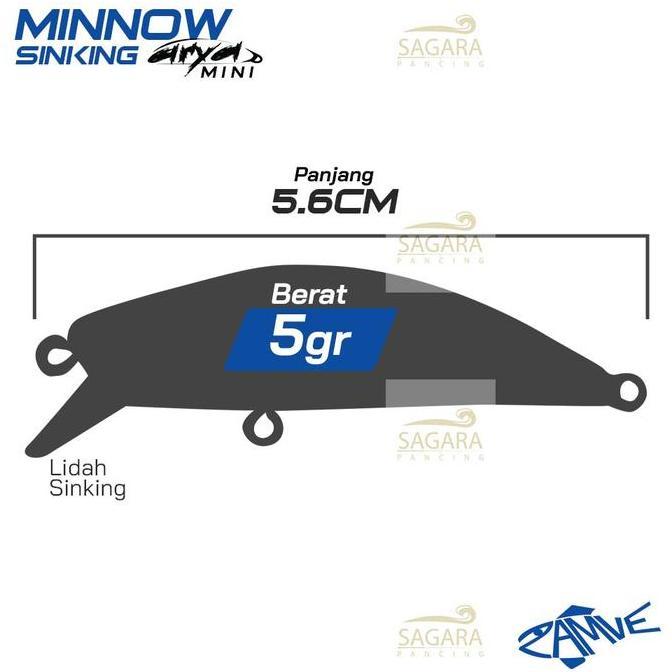 Pesce- Umpan Pancing Minnow Zamve Arya Mini Lure Minnow Gid