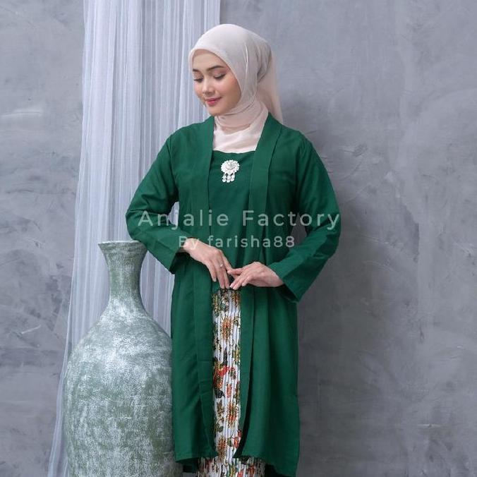 NEW KEBAYA TUNIK MODERN KUTUBARU KATUN MIKRO PREMIUM DRESS POLOS WANITA KOMBINASI PANJANG MOTIF BORD