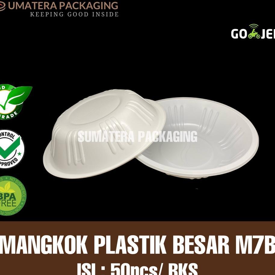 Mangkok Plastik M7B Bsm Ibc Mmp Grosir - Mangkok Plastik Putih M 7 B Besar Dalam Isi 50Pcs/Pack Seka