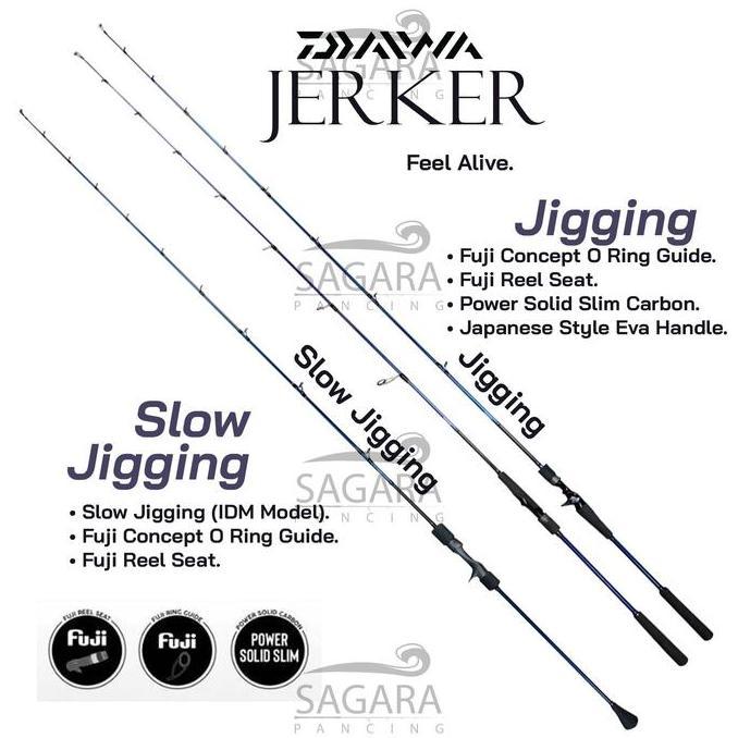 Pesce- Joran Dai Jerker Joran Slow Jging Rod Jging Joran Solid Carbon Ring Sudah Fuji