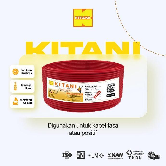 KITANI - NYAF 1 mm - 50 Meter Kabel Listrik Tembaga Serabut