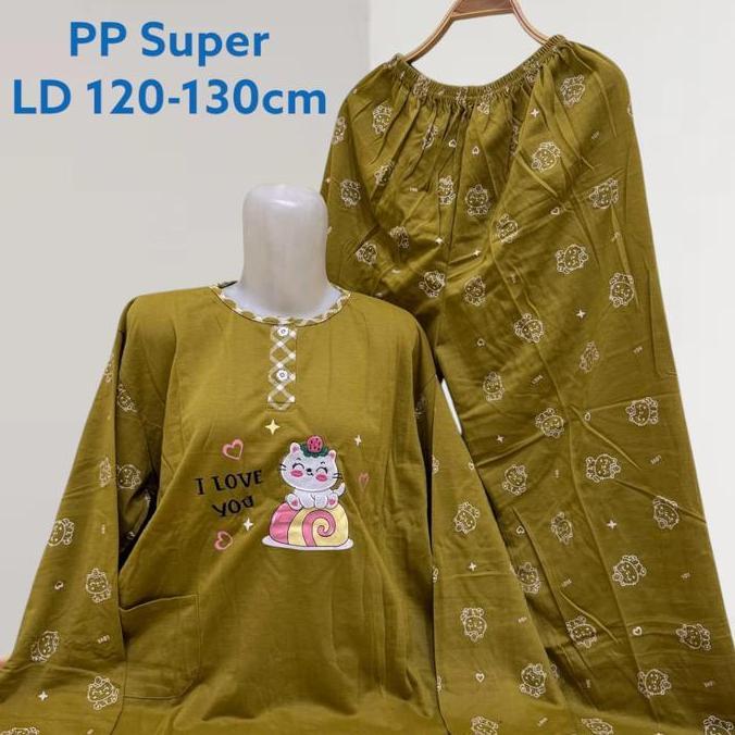 Vestito- Babydoll Super Jumbo Pp 4L Lengan Panjang Bahan Kaos Ld 130Cm Gambar Bordir Dan Sablon Hija