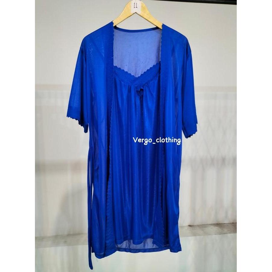 Vestito- Vergo - Dress Jumbo Kimono 2In1 Polos Ld 116 Cm Bahan Satin Ice Silk / Kimono Nita Tidur