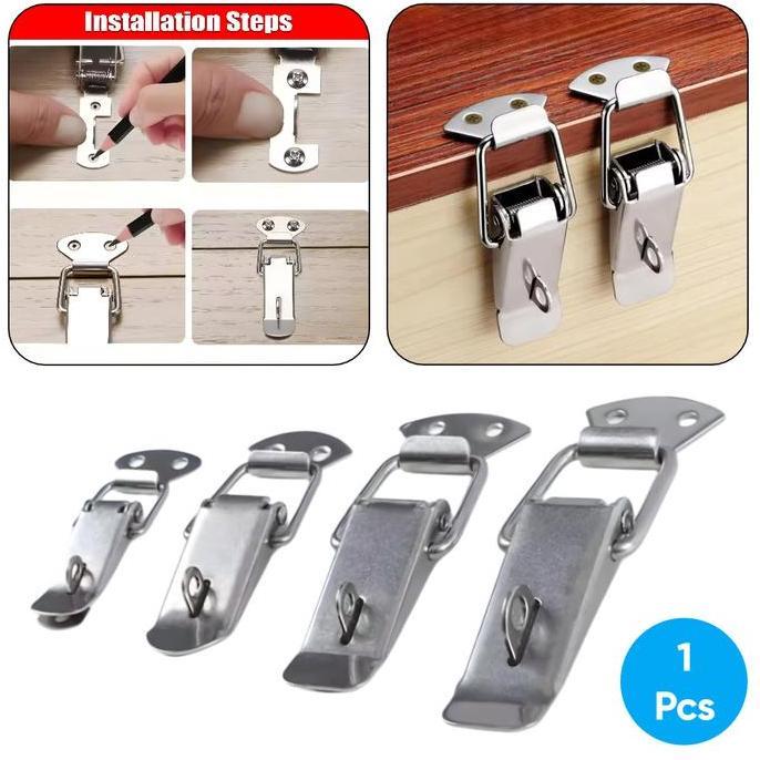 Kaitan Peti Overval Grendel Koper Lemari Kecil Besar Stainless Steel Dengan Lubang Gembok - J107 All