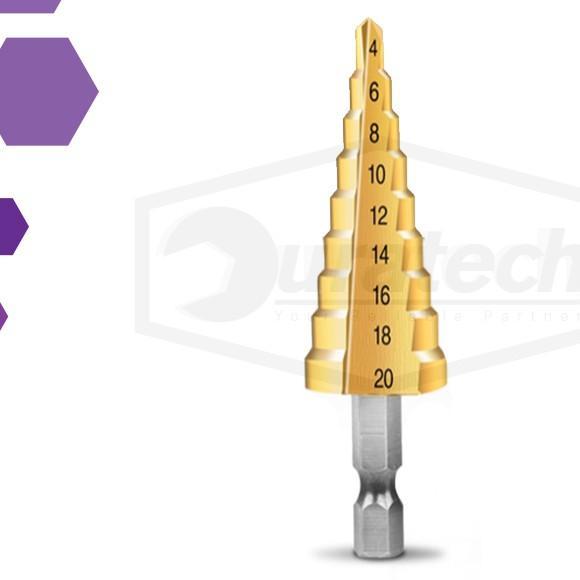 Mata Bor Besi Step Drill 4-20Mm / Mata Bor Pagoda Titanium Coat Benz Werkz Bz-7067 - Mata Bor Jagung