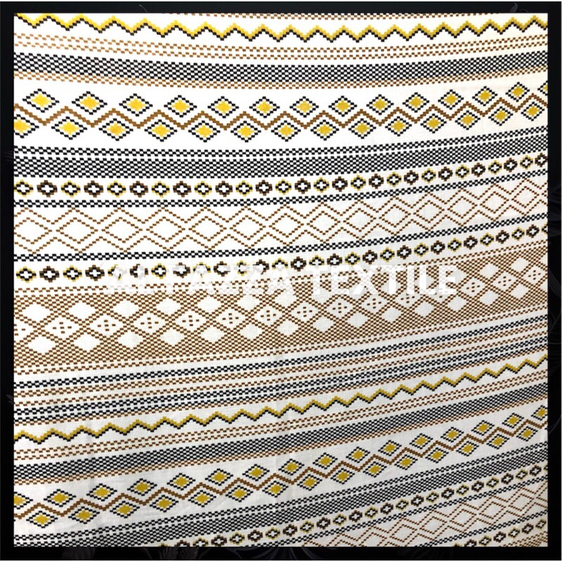 Kain Katun Rayon Viscose Tribal Brick | Katun Rayon Lembut Kain Rayon Motif Bahan Katun Rayon Metera