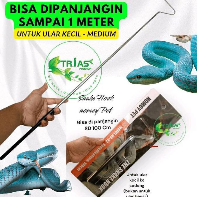 EVANSANJAYA78 - SNAKE HOOK NOMOY PET 1 METER PENGAIT ULAR SNAKE HOOK BLACK PORTABLE ALAT