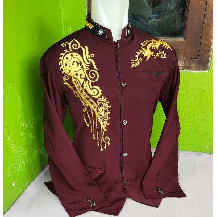 Jas Koko Pakaian Muslim Pria Lis Bordir / Jasko Lis Bordir [ UKURAN JUMBO ] Jasko Model Terbaru Hita