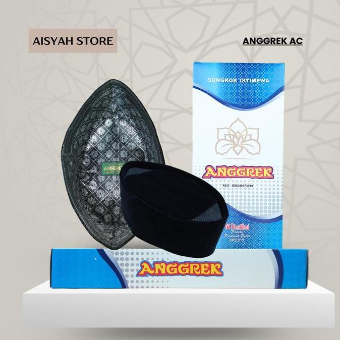 SONGKOK NASIONAL ANGGREK AC Kopiah Hitam Polos Asli Original Bludru Import Cocok Peci Nyaman Tersedi