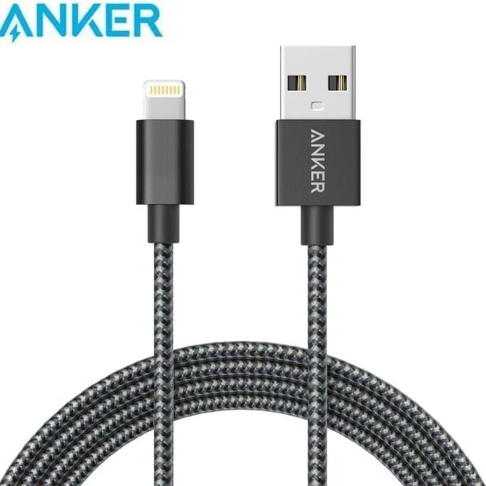 ANKER Lightning kabel data iPhone nylon braided cable MFi powerline Diskon