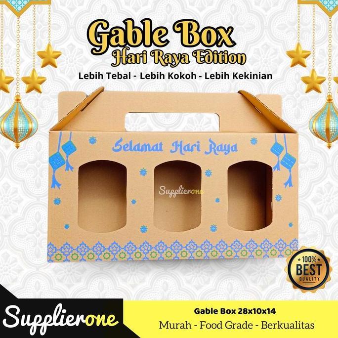 Akukamu- Gable Box 28,5X10X14 Motif Ramadhan Isi 25 / Dus Souvenir / Gable Box Kraft