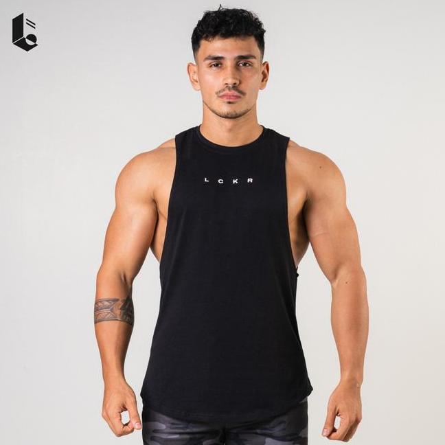 Loerwear Singlet Gym Fitness Pria Tank Top Deep Cut Baju Sleeveless Kaos Lekbong Olahraga