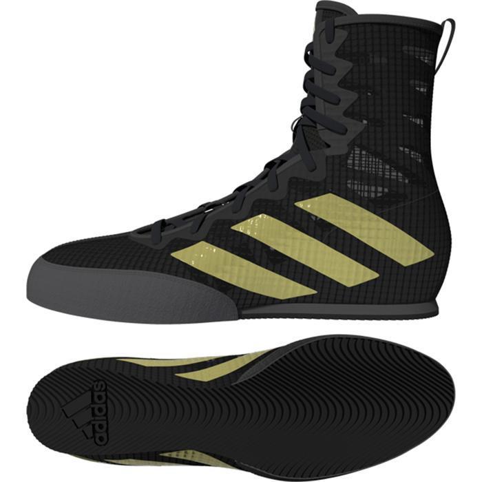 Adidas Sepatu Tinju Box Hog 4 - Boxing Shoes Black Gold