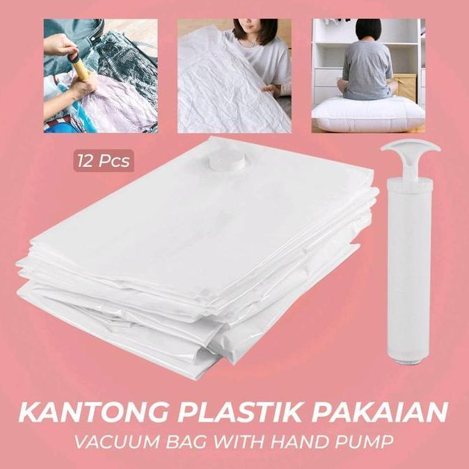 Kantong Plastik Pakaian Vacuum Compression Bag 12PCS - WH021