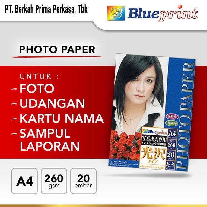 Rafariki - Kertas Foto / Kertas Glossy / Glossy Photo Paper BLUEPRINT A4 260 gsm