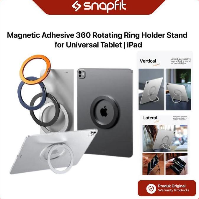 Ring Holder Stand Grip for iPad SNAPFIT Tablet Magnetic Stand Adhesive iPad Folding Lazy Stand Table