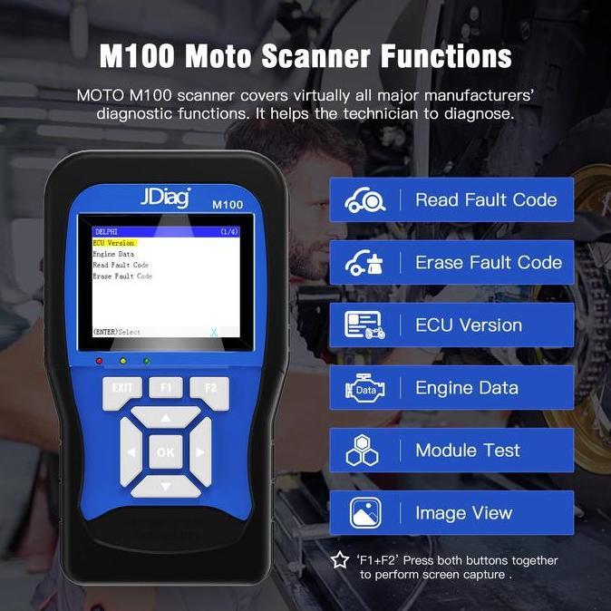Jdiag M100 Diagnosis Scanner Scaner Motor Injeksi Honda Yamaha & Obd2