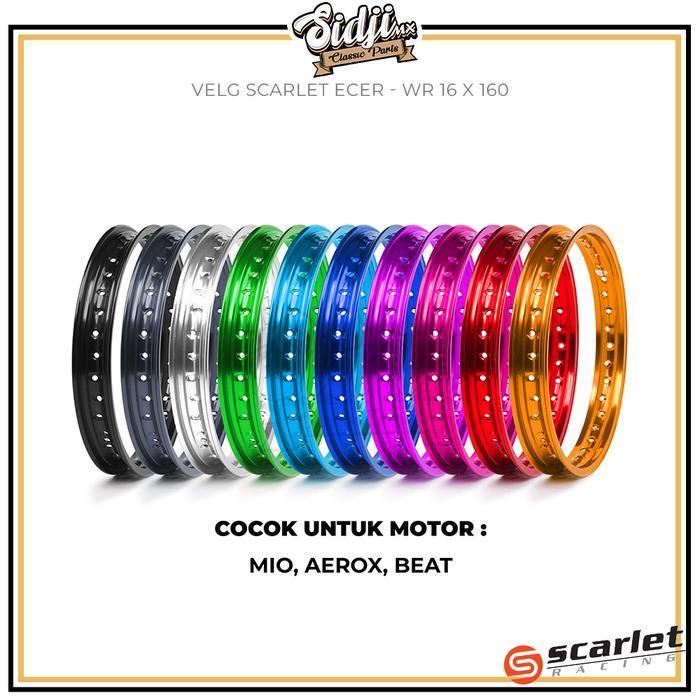 VELG LINGKAR SATUAN ALUMUNIUM SCARLET 36H RACING R14 R16 R17 R18 140 160 185 215 MOTOR CB 150 R MIO 