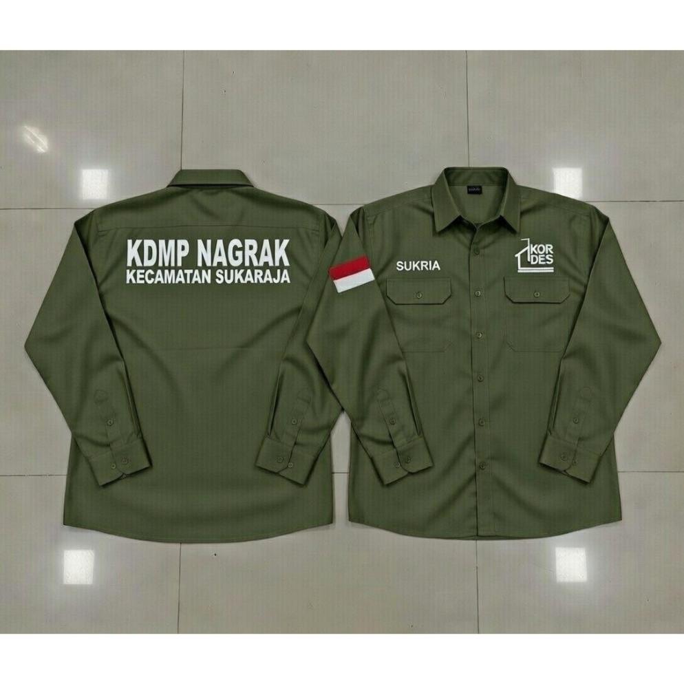 Best Seller Teguh Store Kemeja Bordir Koperasi Merah Putih Kemeja Koperasi Merah Putih Baju Koperasi