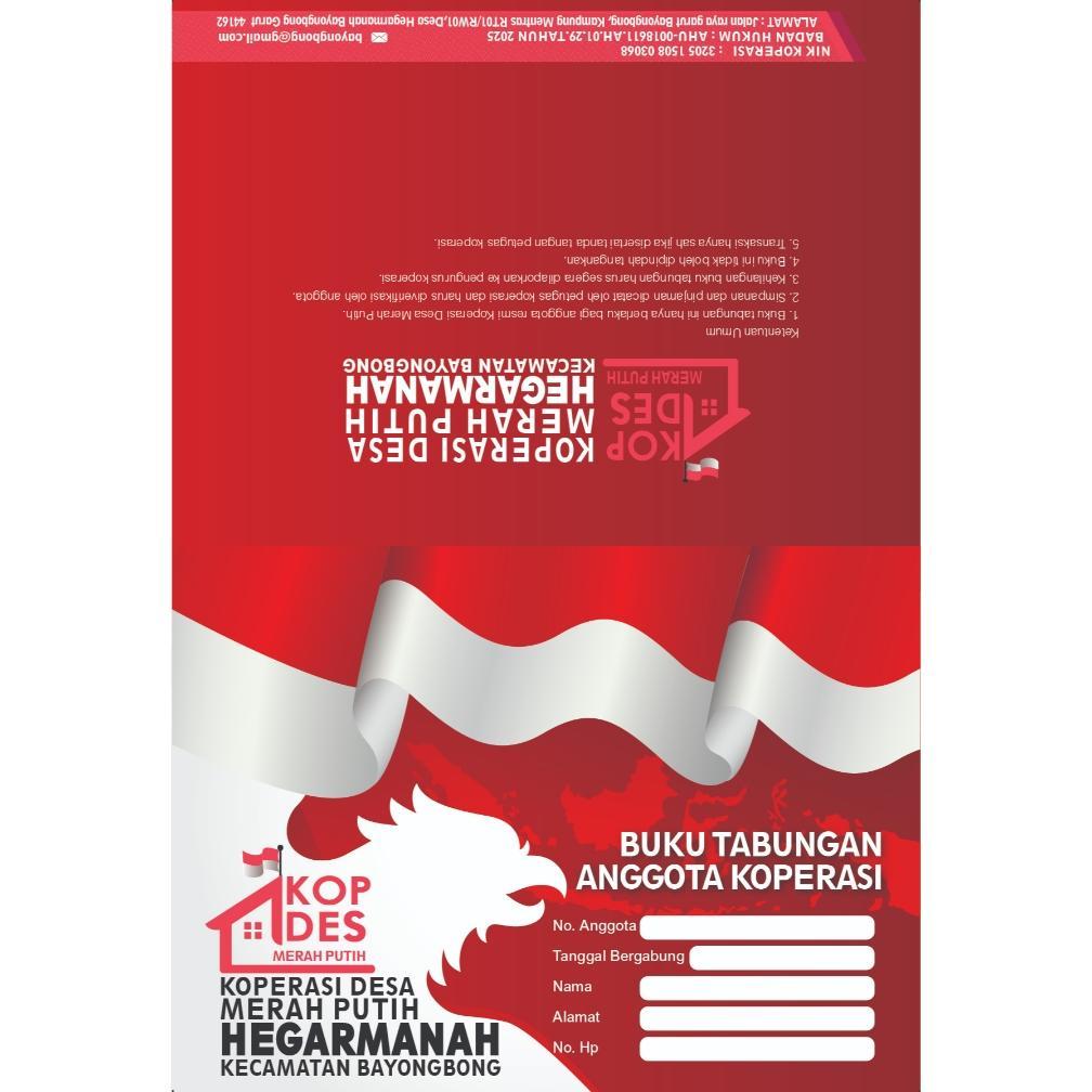 Best Seller Terlaris Custom Buku Koperasi Merah Putih 2025 - Khusus Desa Cinisti Garut Pack150Pcs