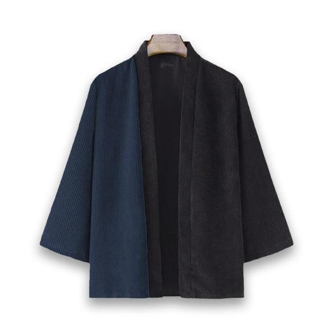 Cardigan Pria Reevant - Outer Kimono Cardigan Corduroy Twotone Lengan Panjang Big Size Jumbo M L Xl 