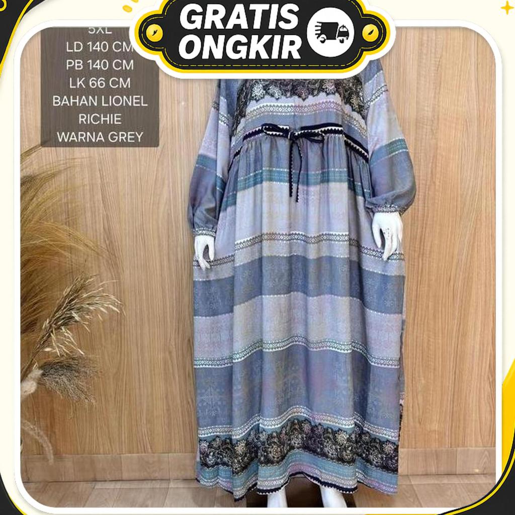 Gamis Jumbo Ld 140 Cm Motif Abstrak Kekinian