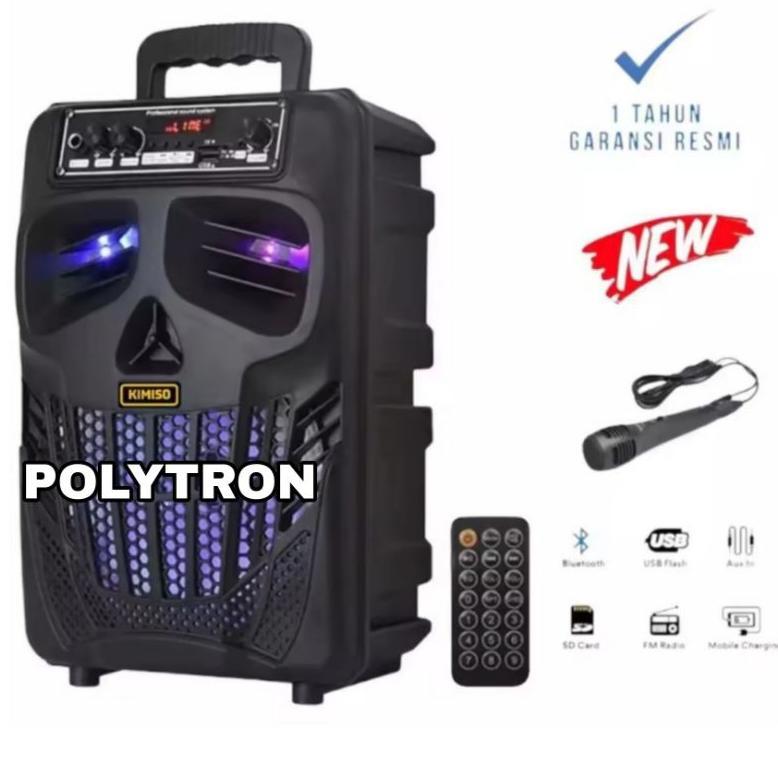 Speaker Bluetooth Mp3 7801  Salon Bluetooth Kimiso / Polytron Salon Karaoke Bluetooth Fre Mic Karaok