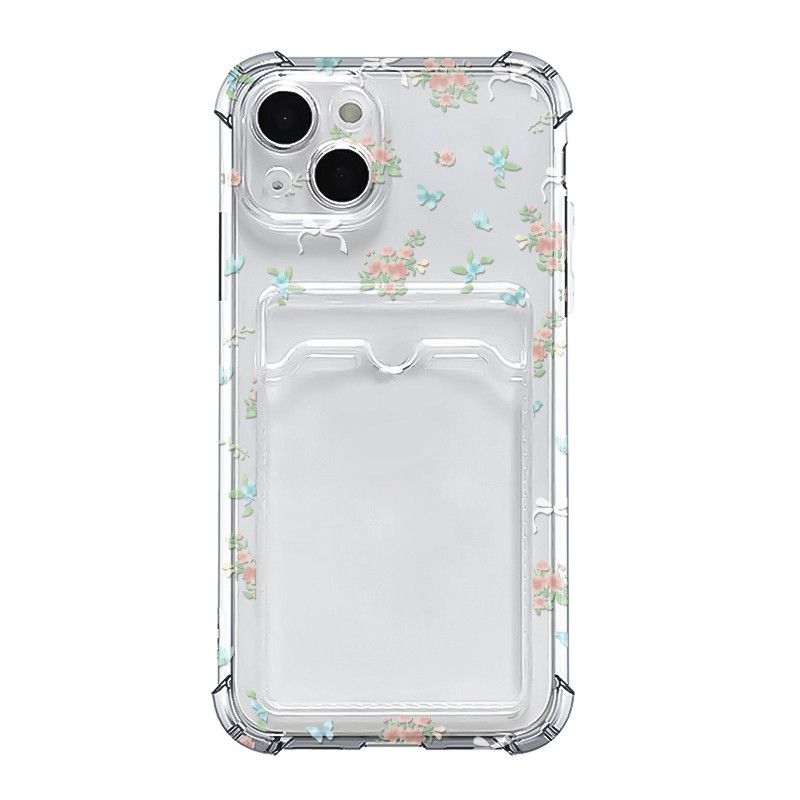 Kustomisasi Foto Soft Case Photocard Slot Kartu For Iphone 13 11 Pro Max 14 15 12 6 6S 7 8 Plus X Xs