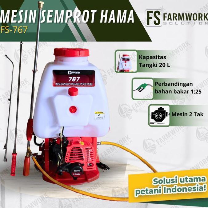 Promo Mesin Semprot Tanaman Hama Power Sprayer Fs767 2 Tak 20 Liter / Knapsack Power Sprayer Fs767 T
