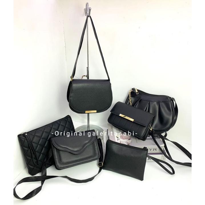 100Rb Isi 6 Tas Selempang Wanita Mega Sintetis