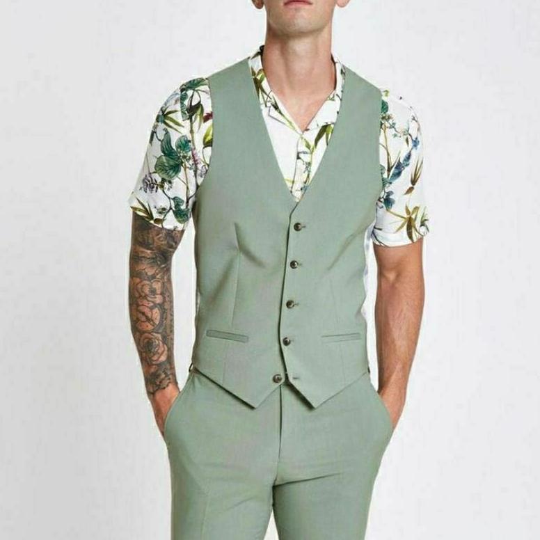 Diskon Setelan Jas Pria Warna Hijau Sage // Jas Wedding Pria Formal // Setelan Jas Blazer Pria / Bla