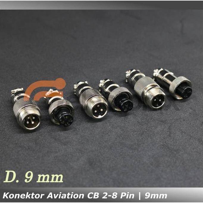 Konektor Aviation Sambungan CB 2 - 8 Pin | 9mm