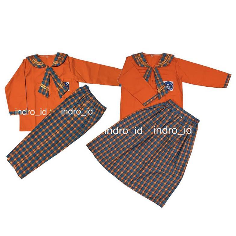 Best Seller Seragam Tk Paud Kotak Kotak Biru Orange